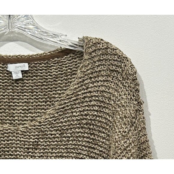 J. Jill Pure Jill Oversized Waffle Knit Drop Shoulder High/Low Sweater, XS - Picture 3 of 9